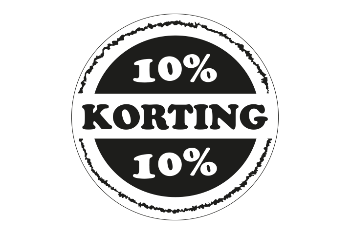 10% Procent Korting Sticker