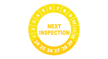 Volgende inspectie stickers - Next inspection sticker geel 2024 - 3 cm op rol