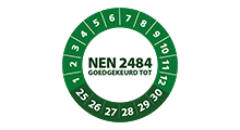 NEN 2484 stickers - NEN 2484 goedgekeurd groen 2025 - 3 cm op rol