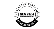 NEN 2484 stickers - NEN 2484 goedgekeurd wit 2025 - 3 cm op rol