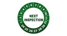 Volgende inspectie stickers - Next inspection sticker groen 2024 - 3 cm op rol
