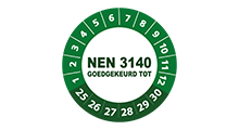 NEN 3140 stickers  - NEN 3140 goedgekeurd groen 2025 - 3 cm op rol