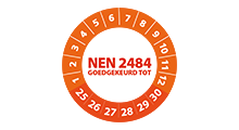 NEN 2484 stickers - NEN 2484 goedgekeurd oranje 2025 - 3 cm op rol