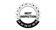 Volgende inspectie stickers - Next inspection sticker wit 2024 - 3 cm op rol